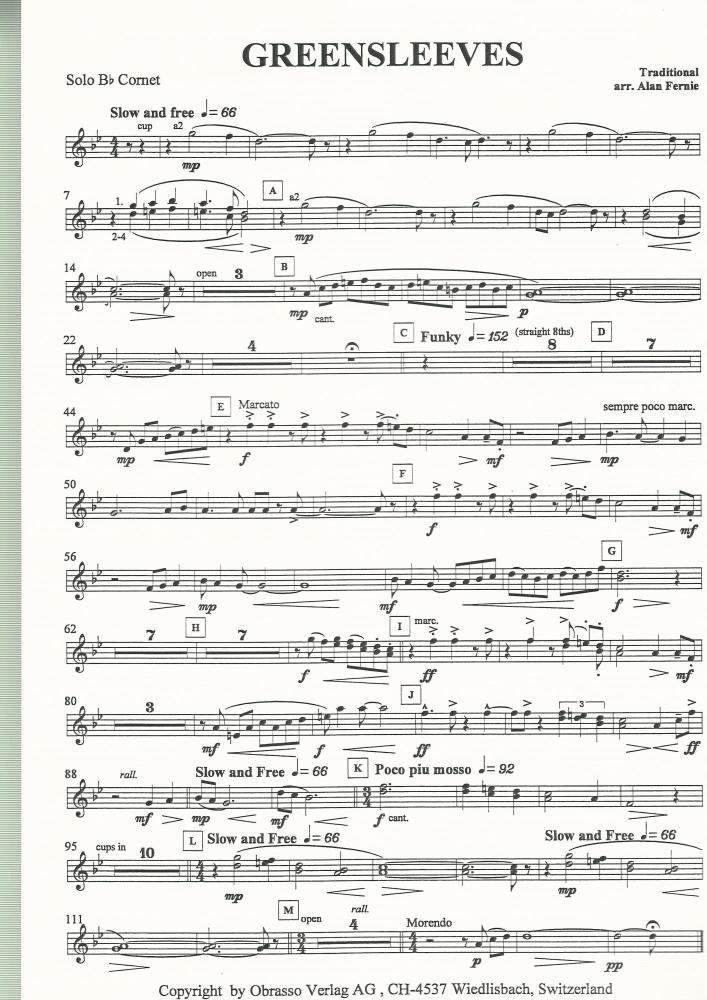 Greensleeves for Brass Band - Traditional, arr. Alan Fernie