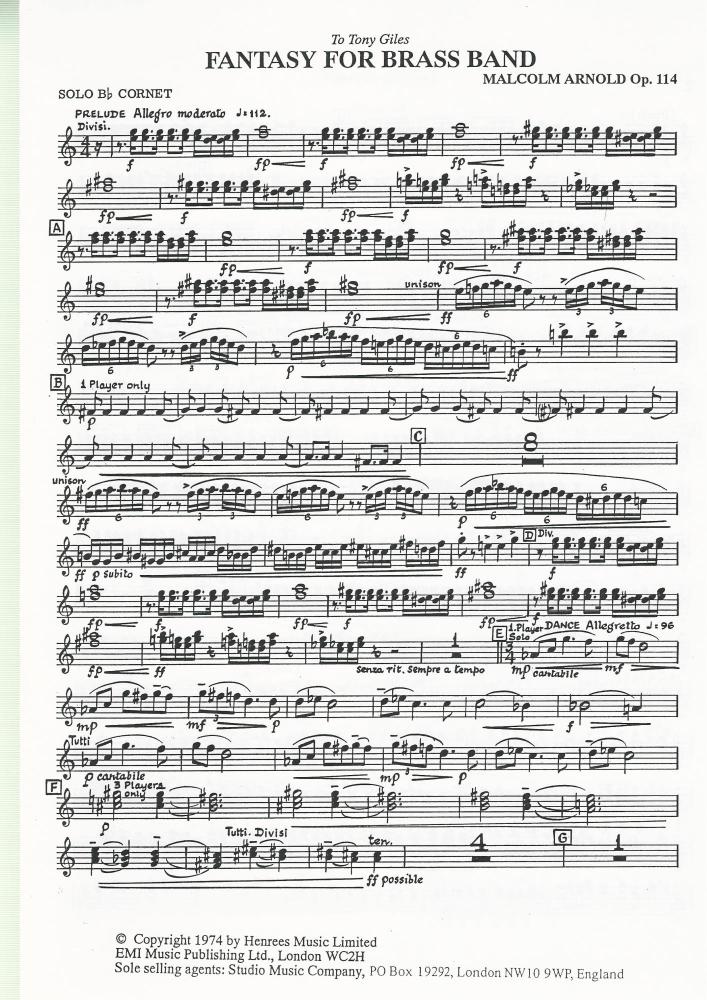 Fantasy for Brass Band - Malcolm Arnold (Op. 114)