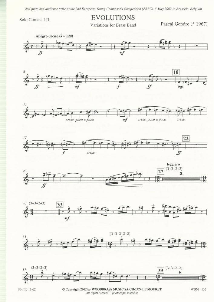 Evolutions for Brass Band - Pascal Gendre