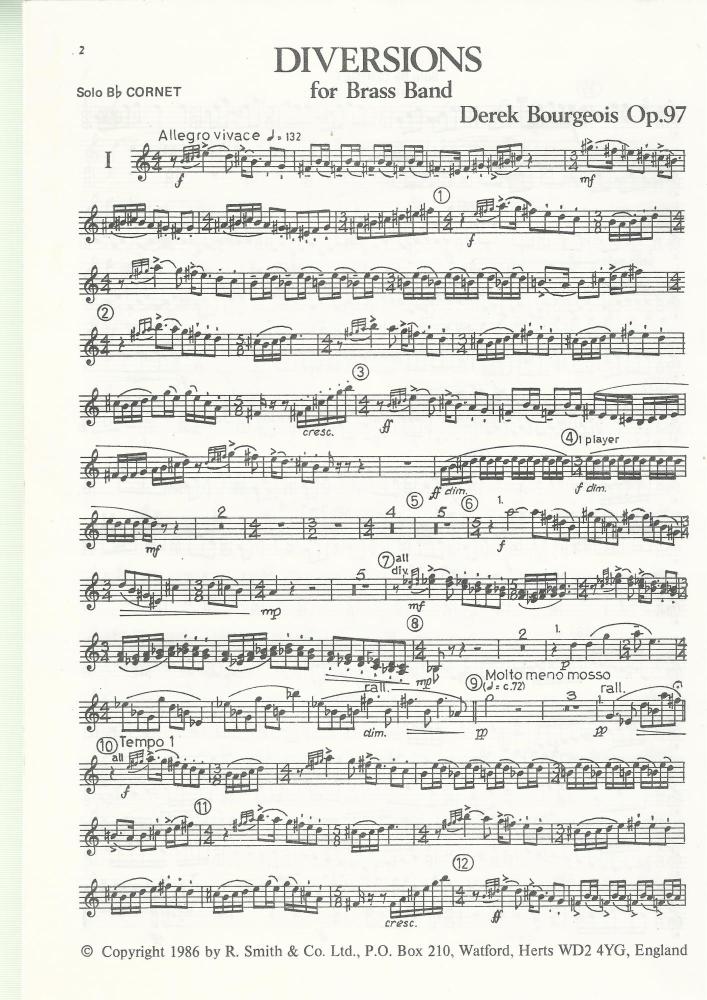 Diversions for Brass Band - Derek Bourgeois Op. 97