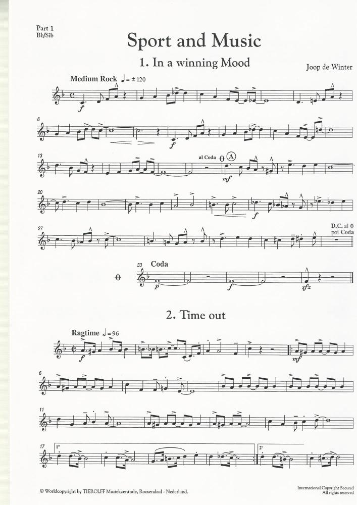 Sport and Music for Brass Band (4-Part Level 2) - Joop de Winter