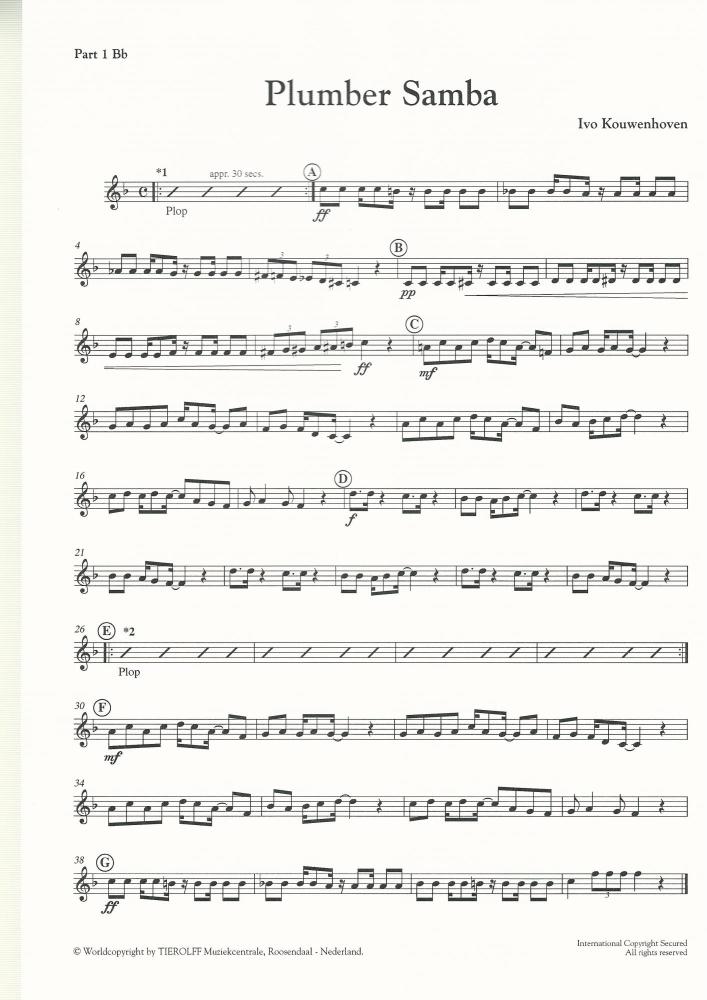 Plumber Samba for Brass Band (4-part Level 2) - Ivo Kouwenhoven