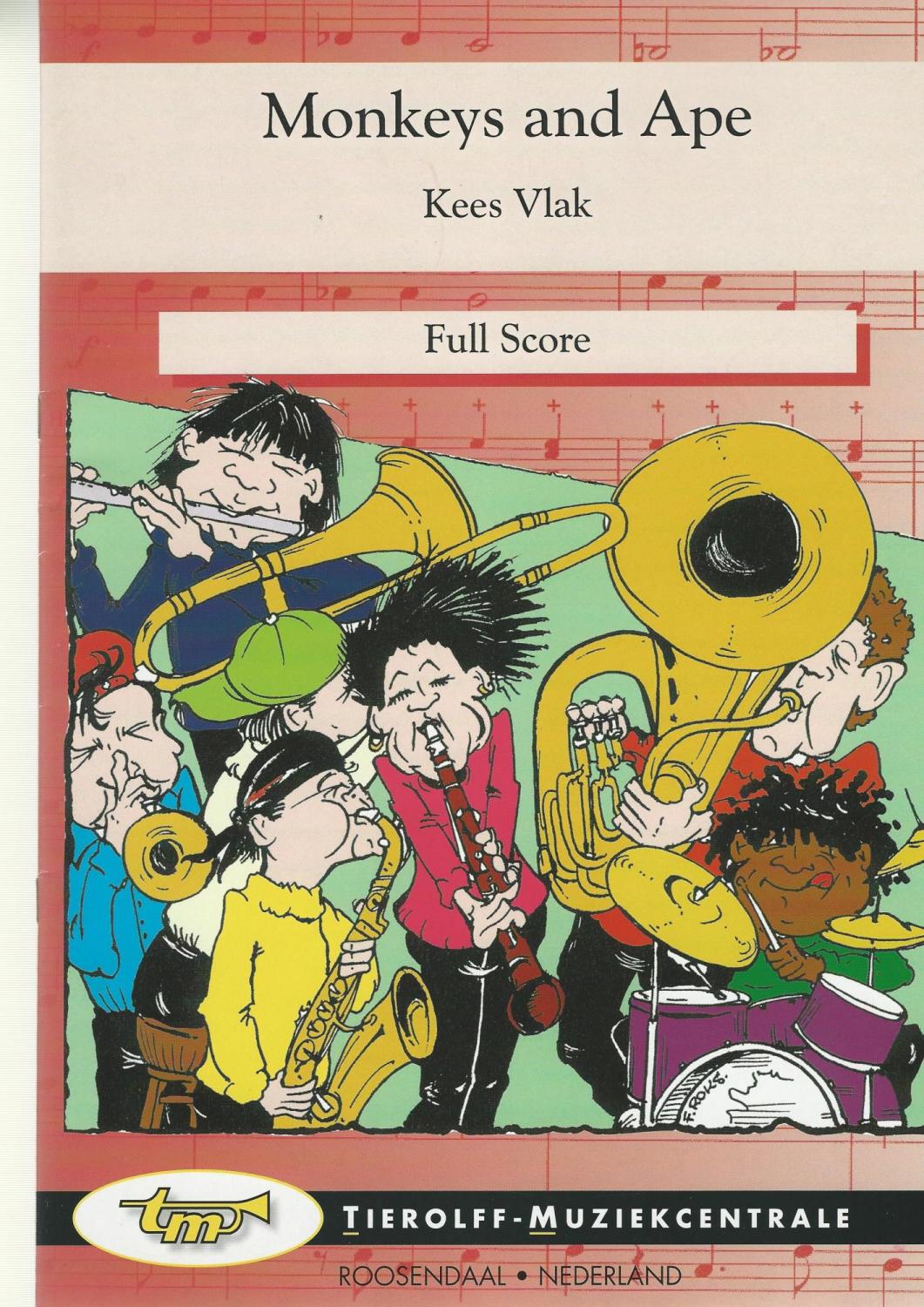 Monkeys and Apes for Brass Band (4-part Level 2) - Kees Vlak