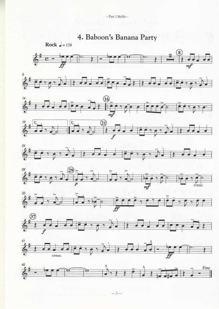 Monkeys and Apes for Brass Band (4-part Level 2) - Kees Vlak