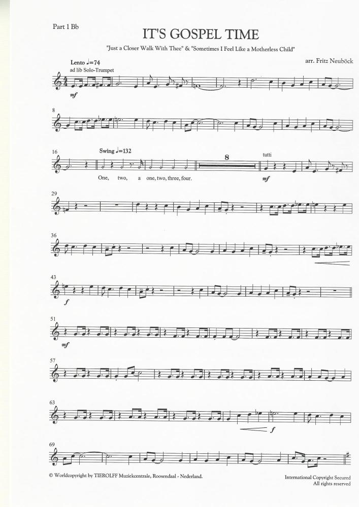 It's Gospel Time for Brass Band (4 part Level 2) - arr. Fritz Neubock