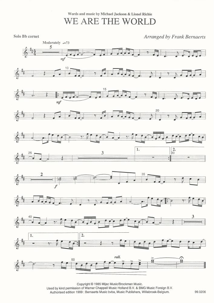 We Are The World for Brass Band - arr. Frank Bernaerts