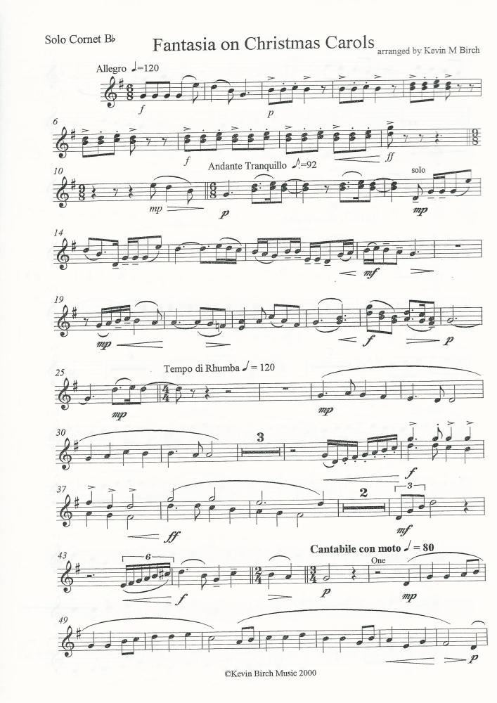 Fantasia on Christmas Carols for Brass Band - Kevin M. Birch