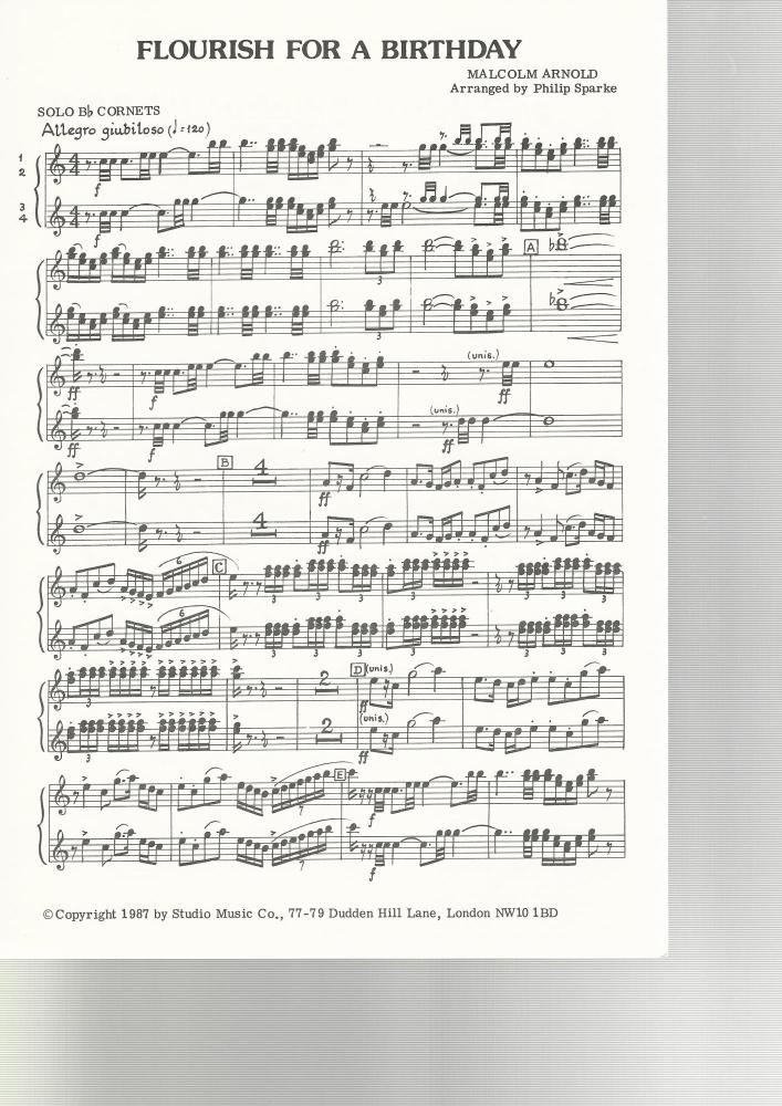 Flourish for a Birthday for Brass Band - Malcolm Arnold arr. Philip Sparke