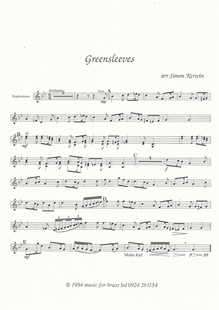 Greensleeves for Brass Band - arr. Simon Kerwin
