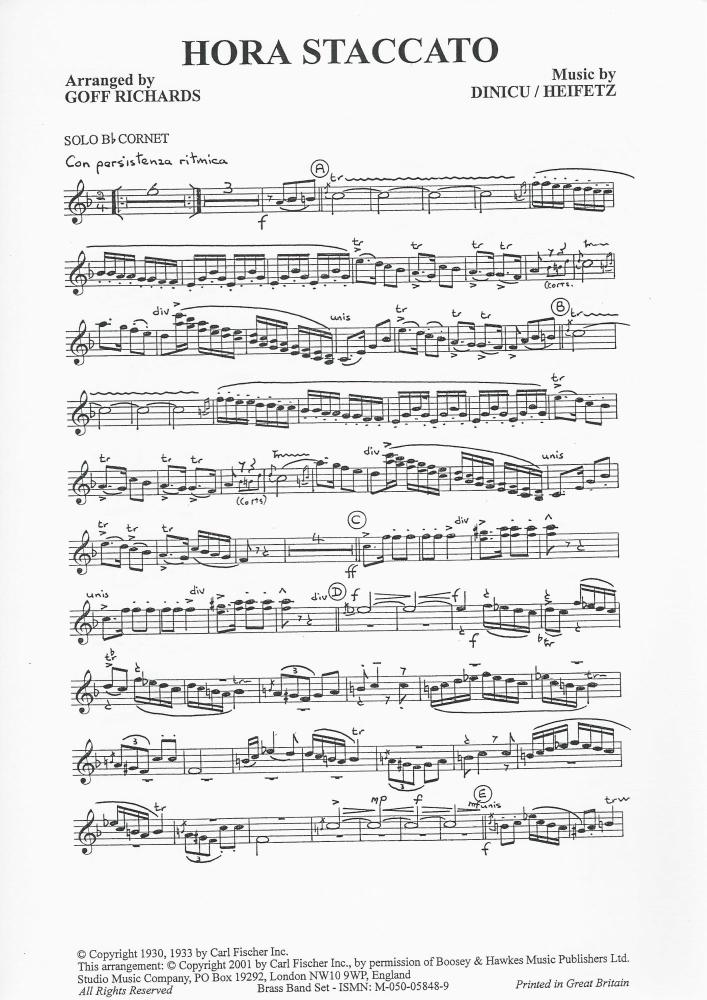 Hora Staccato for Brass Band - Dinicu/Heifetz arr. Goff Richards