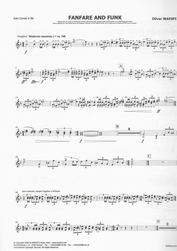Fanfare and Funk for Brass Band - Oliver Waespi