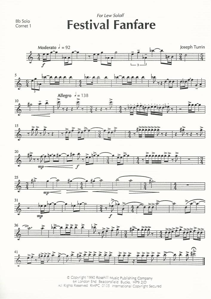Festival Fanfare for Cornets and Percussion - Joseph Turrin