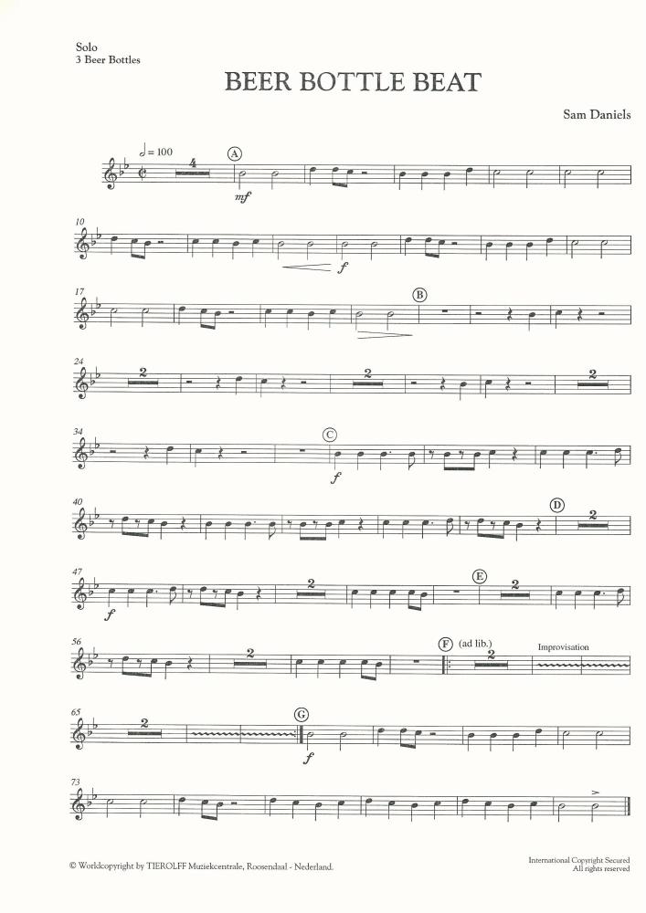 Beer Bottle Beat for Brass Band (4-part Level 2) - Sam Daniels