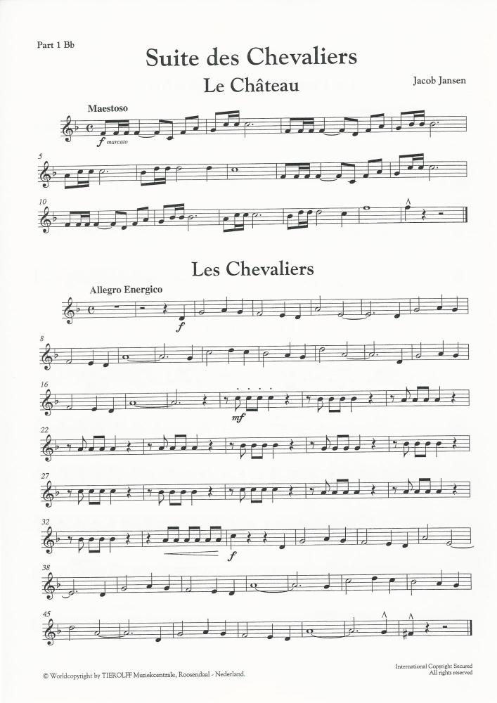 Suites des Chevaliers for Brass Band (4 part level 1) - Jacob Jansen