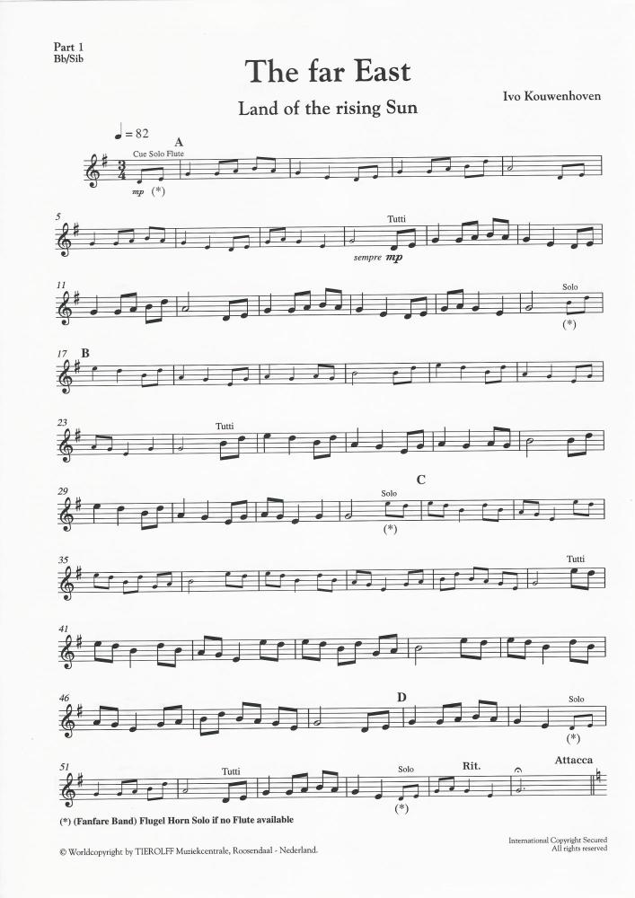 The Far East for Brass Band (4 part, level 1) - Ivo Kouwenhoven