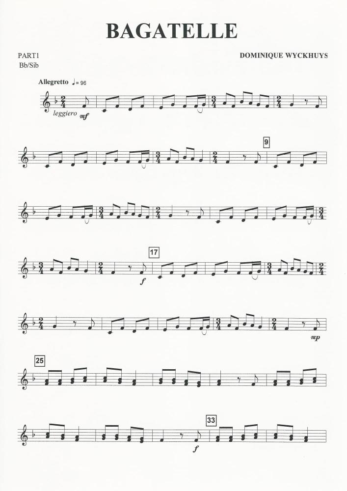 Bagatelle for Brass Band (4 part level 1) - Dominque Wyckhuys