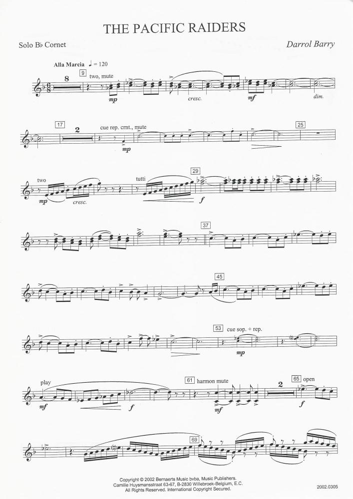 The Pacific Raiders for Brass Band - Darrol Barry