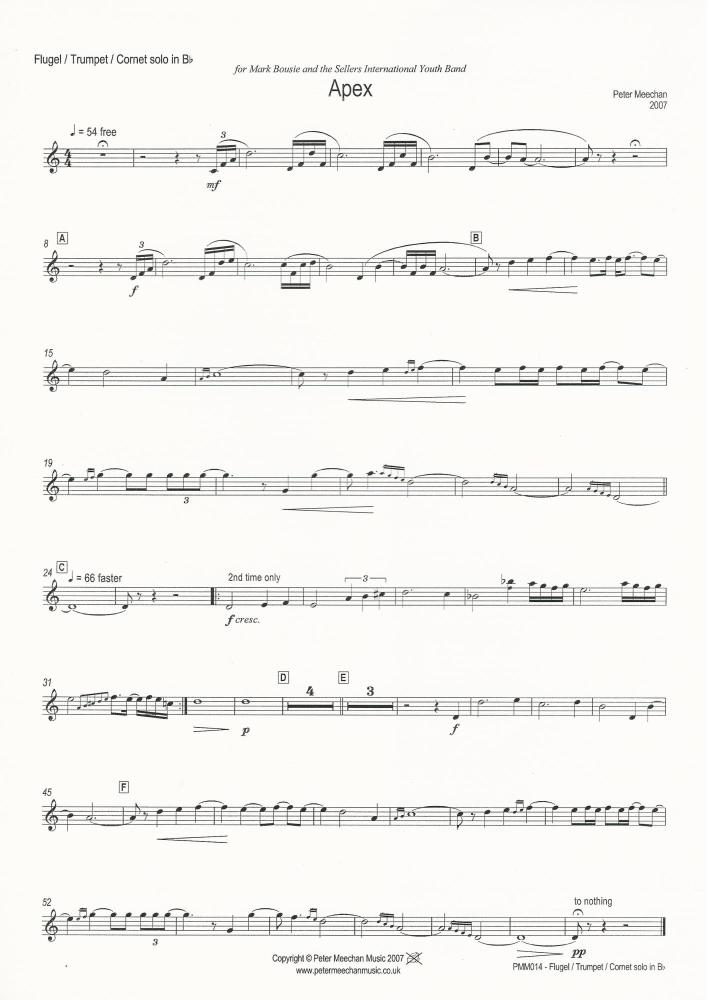 Apex for Trumpet, Cornet or Flugel and Brass Band