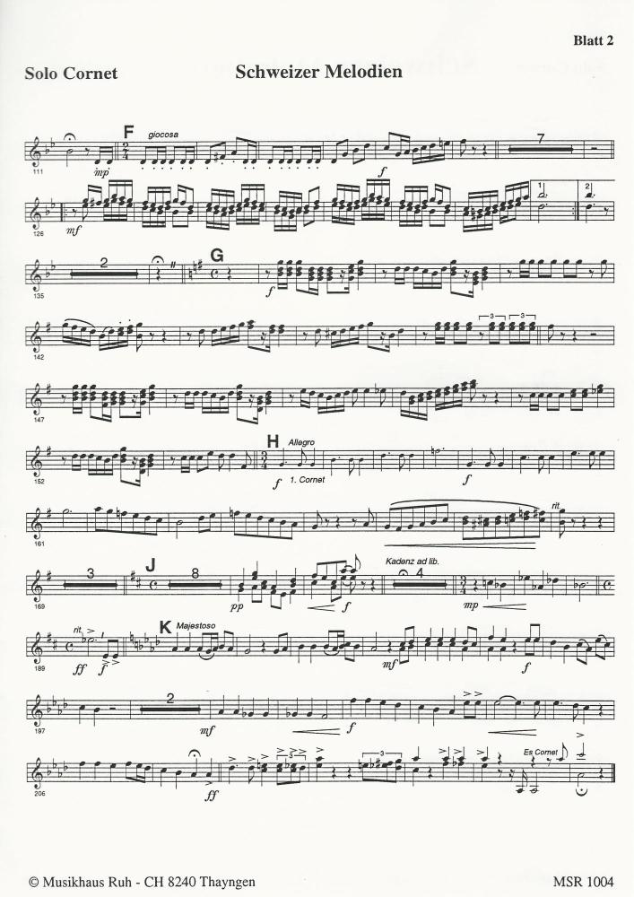 Schweizer Melodien for Brass Band - Gottlieb Zurrer