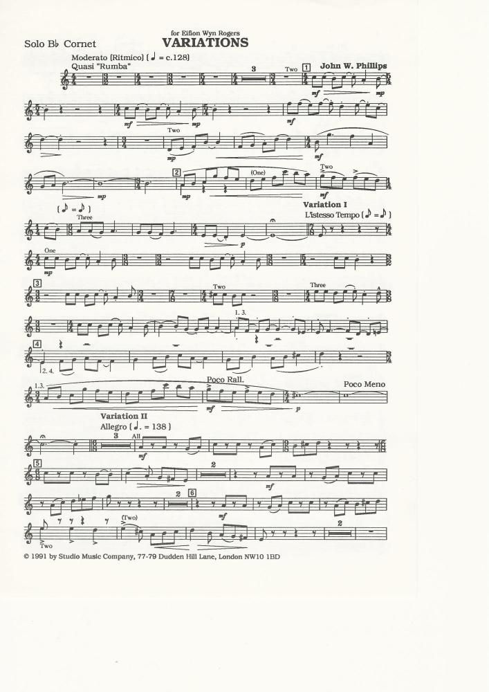 Variations for Brass Band - John W. Phillips