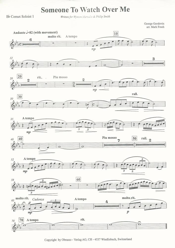 Someone to Watch Over Me, Cornet Duet for Brass Band - George Gershwin, arr. Mark Freeh