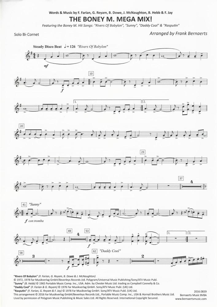 The Boney M. Mega Mix for Brass Band - arr. Frank Bernaerts