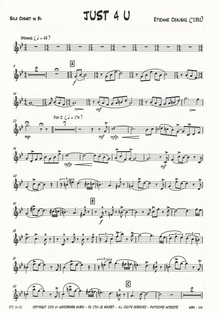 Just 4 U for Brass Band - Etienne Crausaz