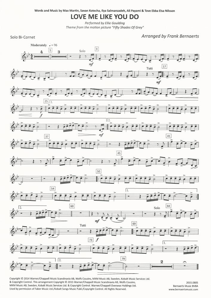 Love Me Like You Do (Fifty Shades of Grey) for Brass Band - Ellie Goulding, arr. Frank Bernaerts