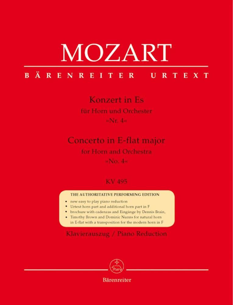 W.A. Mozart: Horn Concerto No.4 In E Flat K.495 - Horn/Piano (Barenreiter U