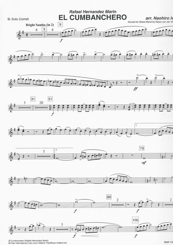 El Cumbanchero for Brass Band -  Marin, arr Iwai