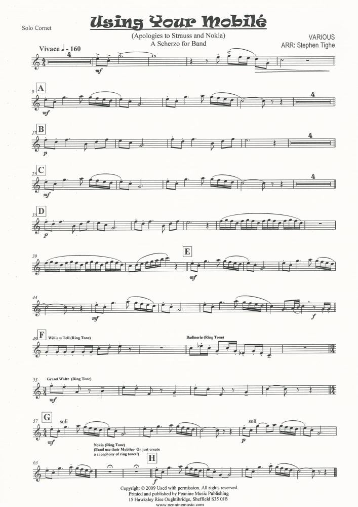 Using Your Mobile (Scherzo) for Brass Band - arr. Steven Tighe