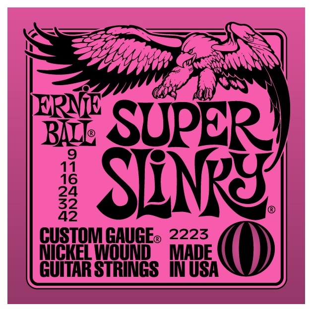 Ernie Ball Guitar Strings Nickel Super Slinky Set 9-42