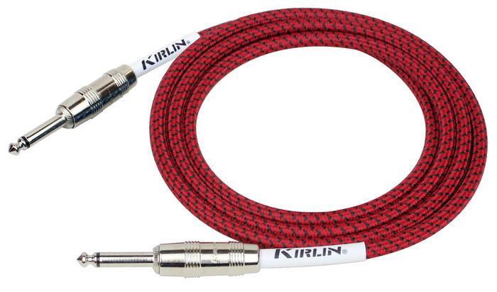 Fabric Guitar Lead 10' Straight Red