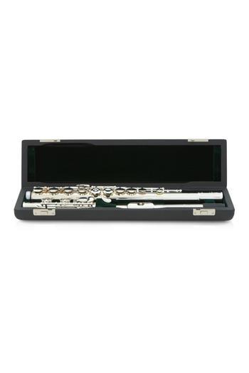 Pearl F525E Flute: E-Mech, Offset G, FORZA head joint, silver lip plate