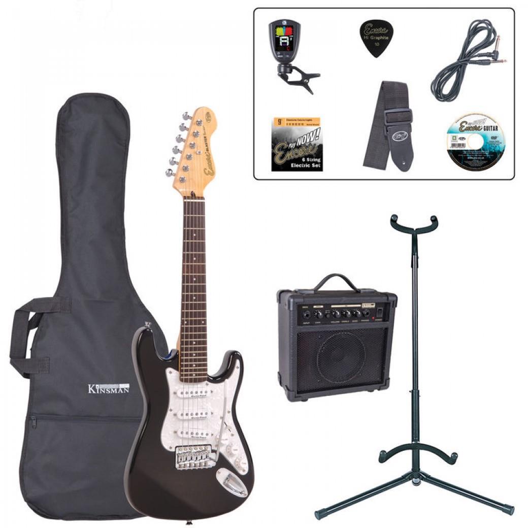 Encore 3/4 Size Electric Guitar Outfit - Gloss Black