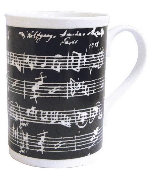 Music Gifts Black Manuscript Bone China Mug