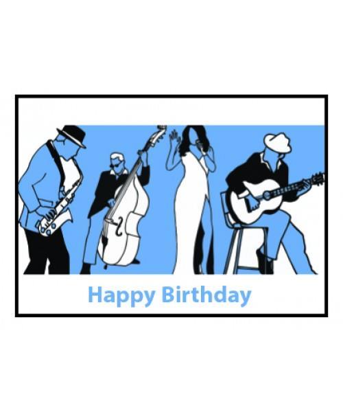 Music Gifts Happy Birthday Blues Card
