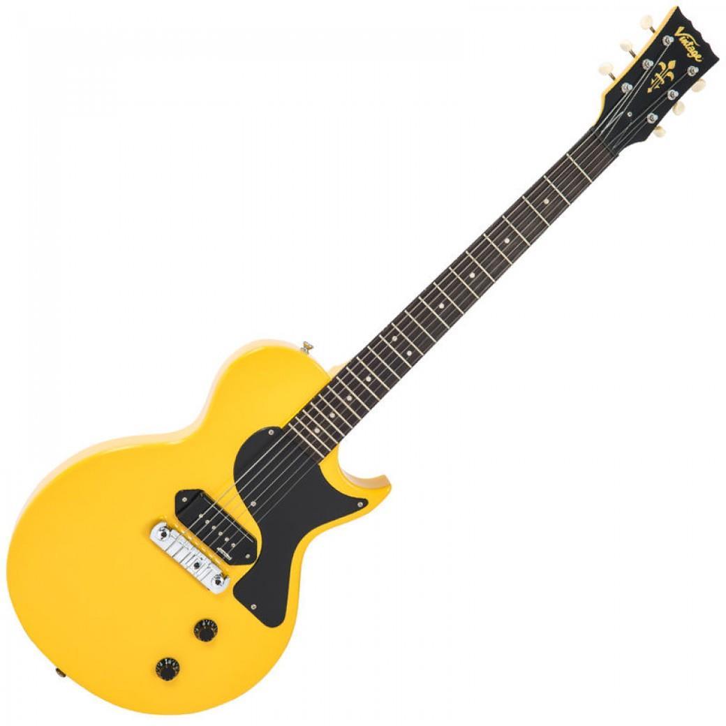 Vintage V120 Electric Guitar - Single Cut, TV Yellow