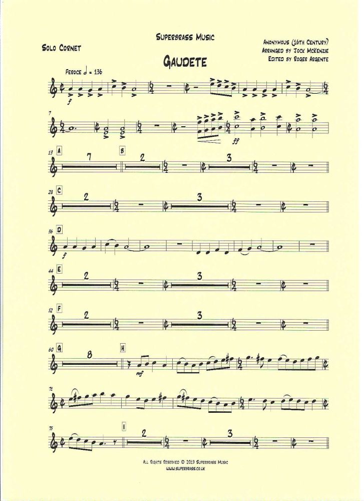 Gaudete for Brass Band, arr Jock McKenzie