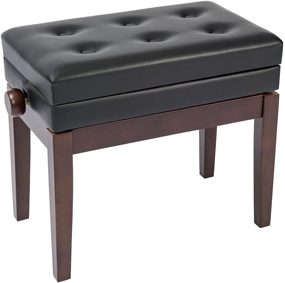 Kinsman Deluxe Adjustable Piano Bench - With Storage - Satin Brown