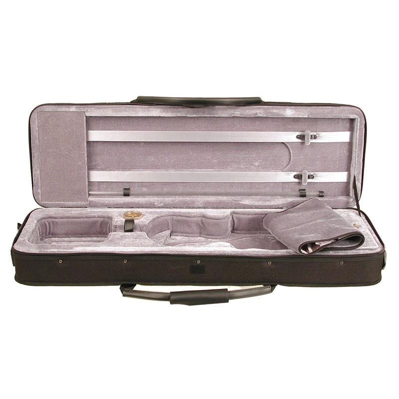 Violin Case Oblong Lightweight , Integral Cover, 2 Bow Clips 1/2 Size
