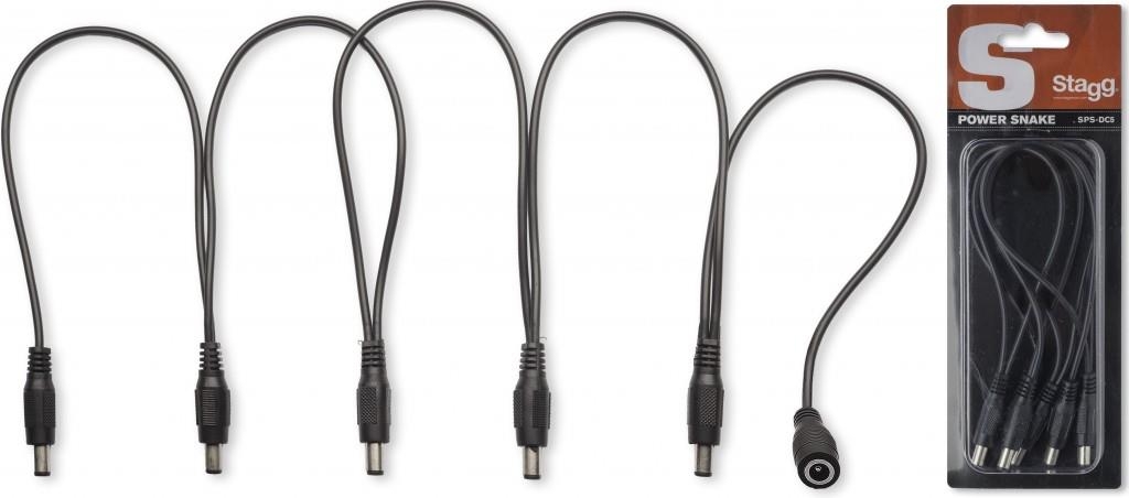 Stagg Power cable for 5 effects pedals, DC/DC (m/f, 5/1), black