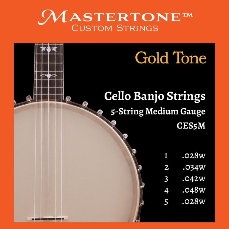 Gold Tone 5-string banjo cello medium gauge strings