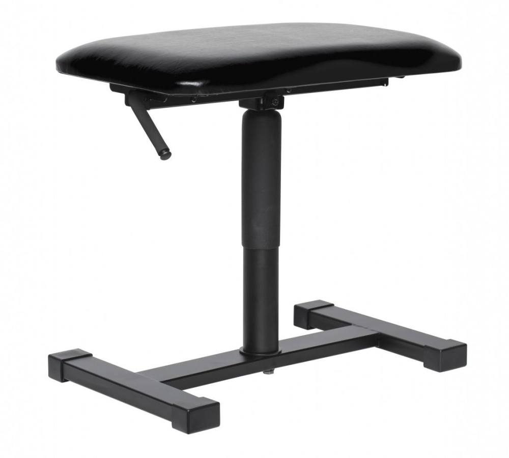 Stagg Satin black hydraulic keyboard bench with satin black vinyl top and central leg