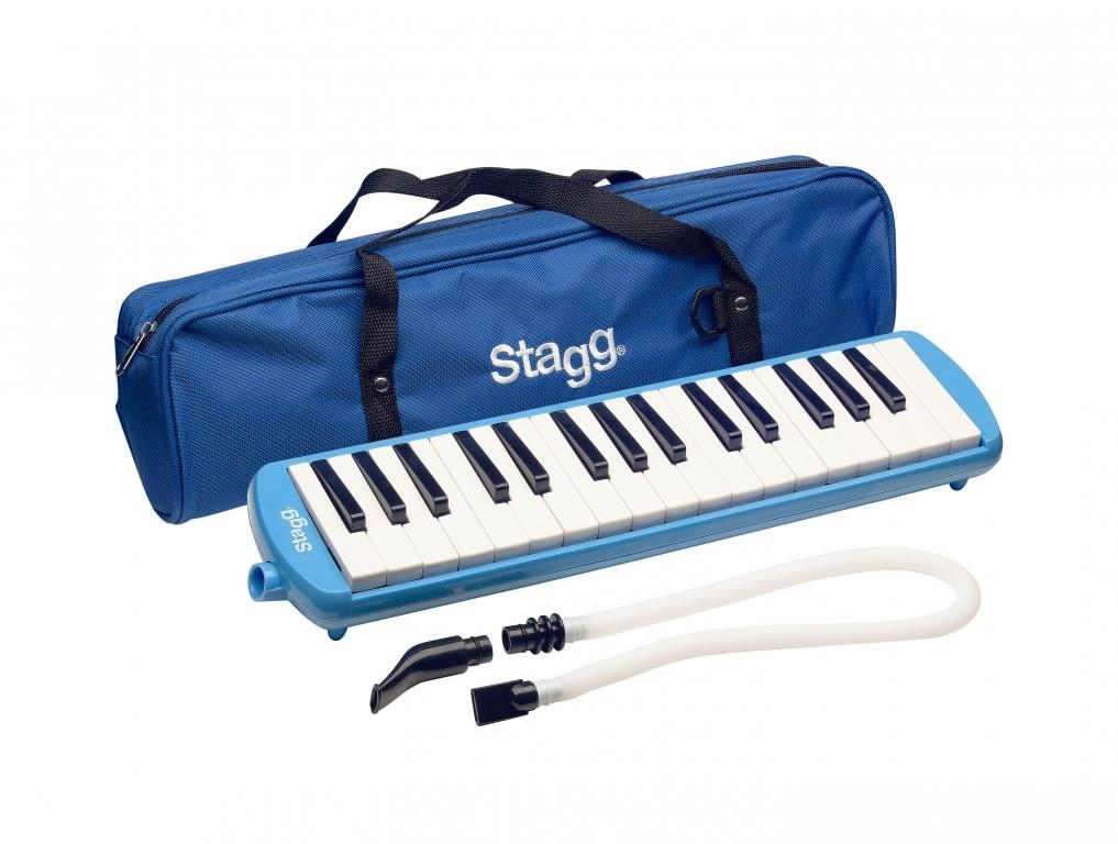 Stagg Blue plastic melodica with 32 keys and blue bag