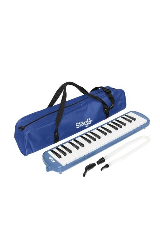Stagg Blue plastic melodica with 37 keys and black bag
