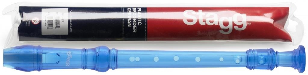 Stagg Soprano recorder with German fingering, translucent blue