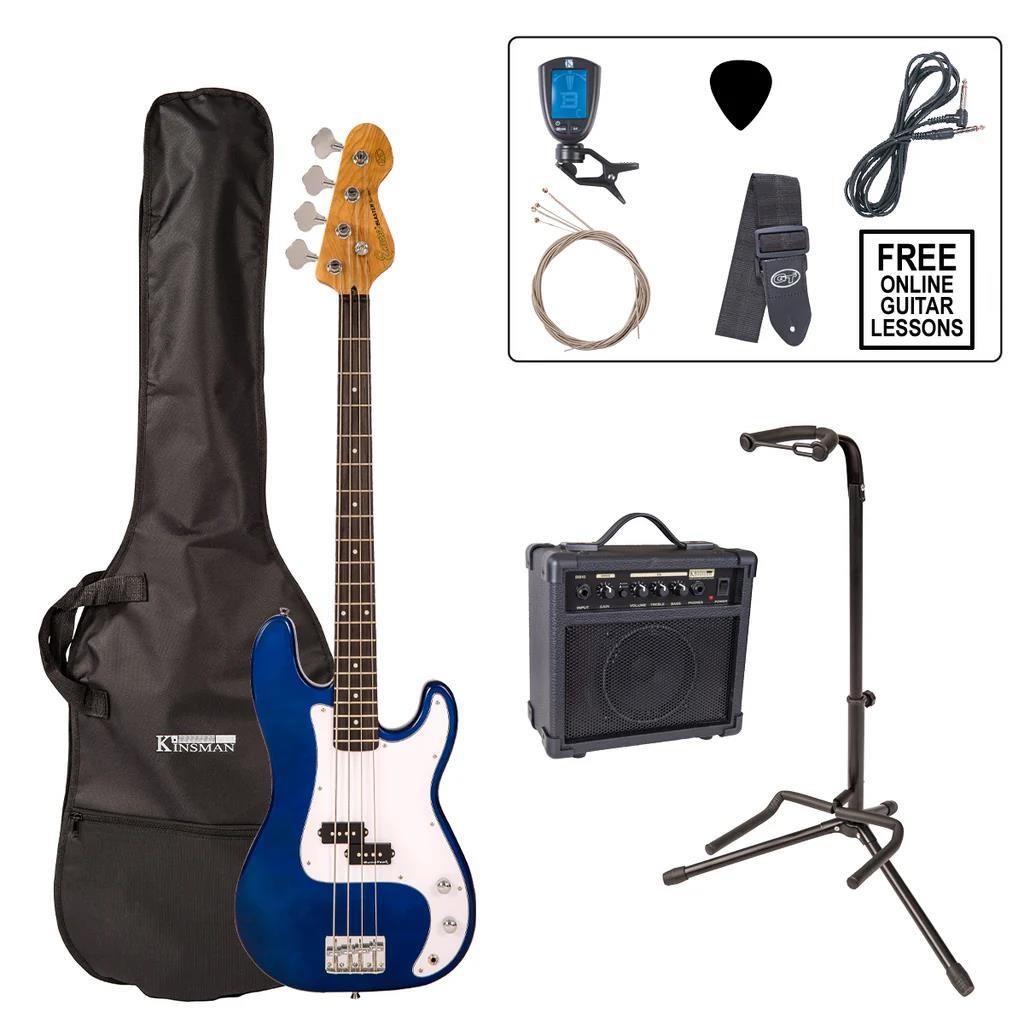 Encore E4 Blaster Series Bass Guitar Outfit - Candy Apple Blue
