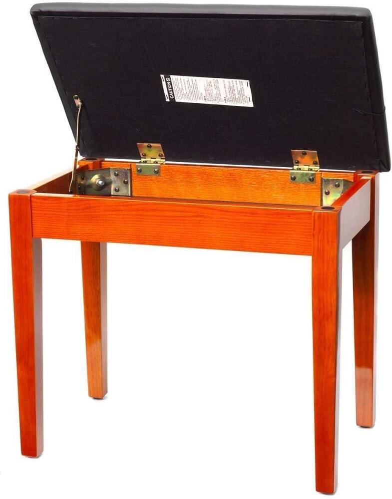 Montford Storage Piano Bench - Gloss Teak Finish