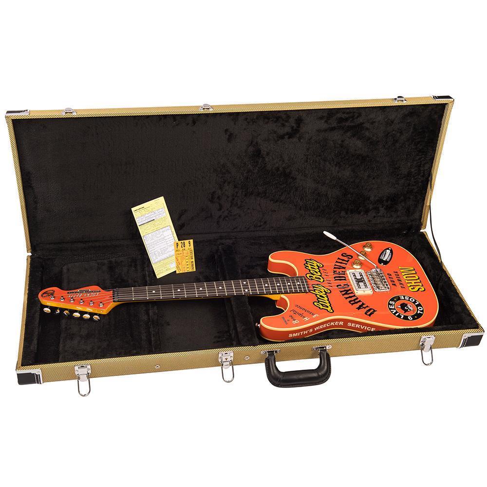Joe Doe By Vintage - Lucky Betty Guitar - Gloss Red With Case